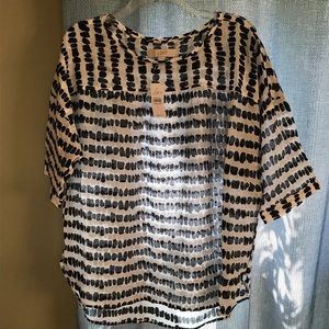 NWT LOFT cotton-silk blouse